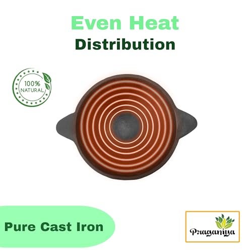 PRAGANIYA Cast Iron Appachatti/Appam Pan 100% Pure & Toxin-Free (Pre-Seasoned) (9 INCH) - Image 4