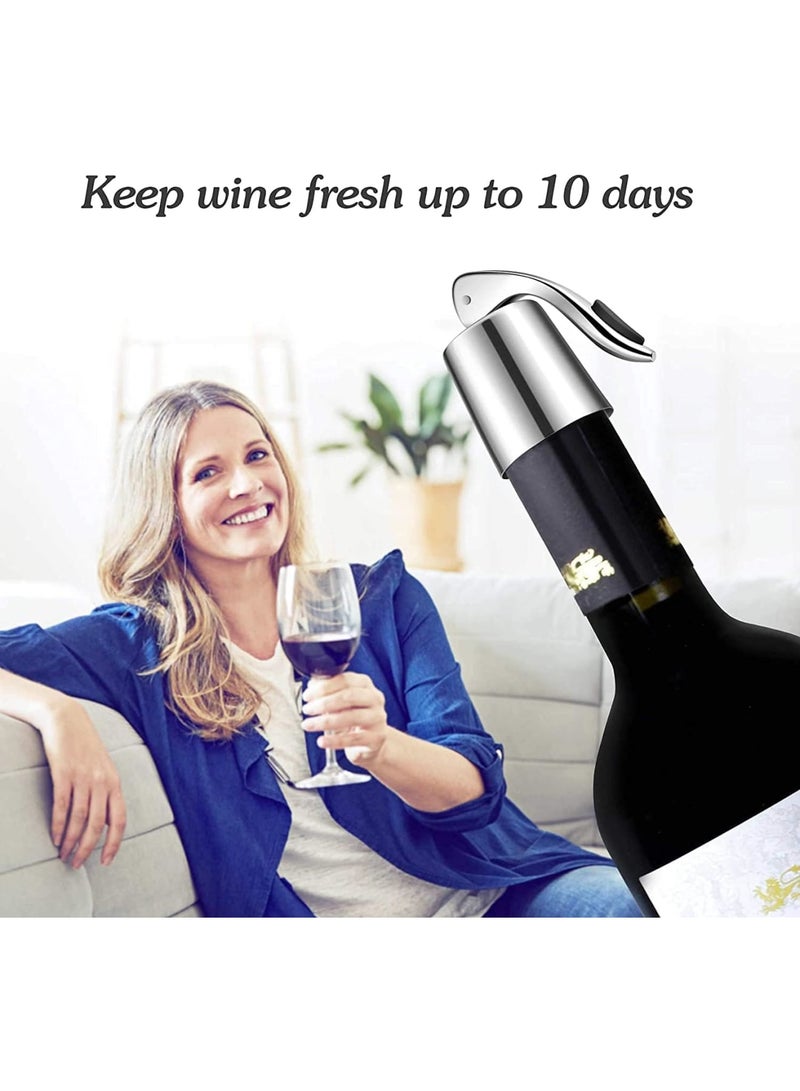 Luckam Bottle Stopper Stainless Steel,   Bottle Plug with Silicone, Expanding Beverage Bottle Stopper, Reusable   Saver, Bottle Sealer Keeps   Fresh, Best Gift Accessories (2 PACK) - Image 2