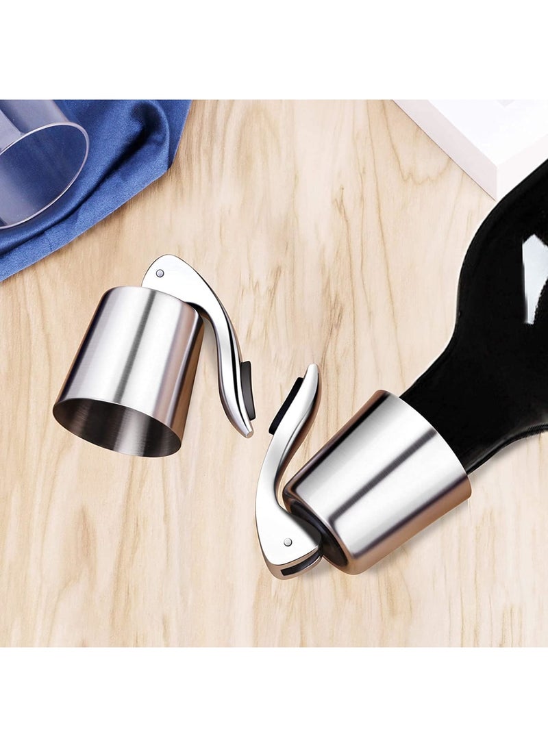 Luckam Bottle Stopper Stainless Steel,   Bottle Plug with Silicone, Expanding Beverage Bottle Stopper, Reusable   Saver, Bottle Sealer Keeps   Fresh, Best Gift Accessories (2 PACK) - Image 5