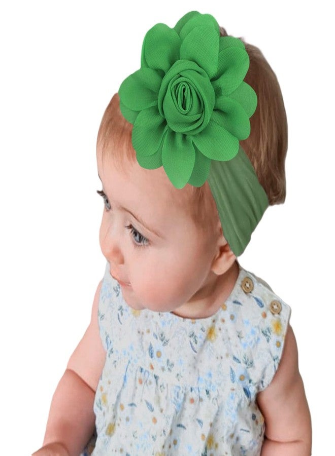 SYGA Baby Headband, Rosebud Nylon Stretchable Soft Elastic Combination Hairbands For Newborn Infant Toddler Kids 0-3 Year - (Green) - Image 1