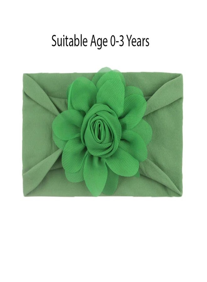 SYGA Baby Headband, Rosebud Nylon Stretchable Soft Elastic Combination Hairbands For Newborn Infant Toddler Kids 0-3 Year - (Green) - Image 2