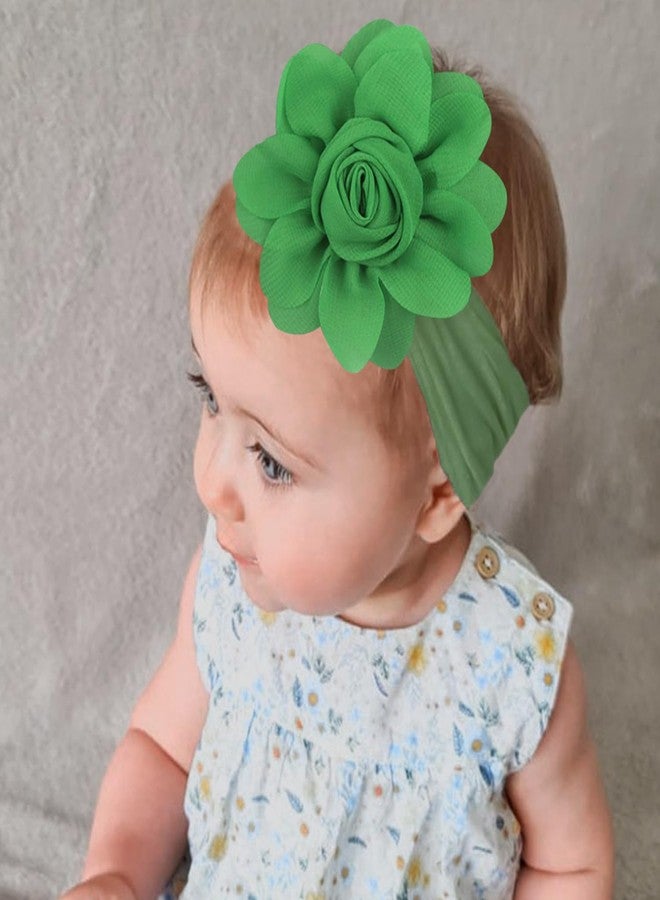 SYGA Baby Headband, Rosebud Nylon Stretchable Soft Elastic Combination Hairbands For Newborn Infant Toddler Kids 0-3 Year - (Green) - Image 5