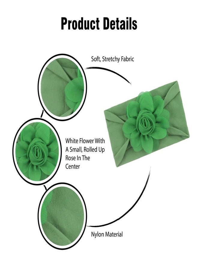 SYGA Baby Headband, Rosebud Nylon Stretchable Soft Elastic Combination Hairbands For Newborn Infant Toddler Kids 0-3 Year - (Green) - Image 4