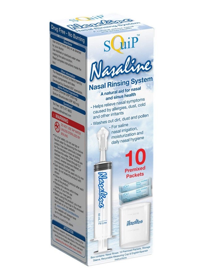 Squip Nasaline Nasal Rinsing System With 10 Premixed Saline Packets - Image 1