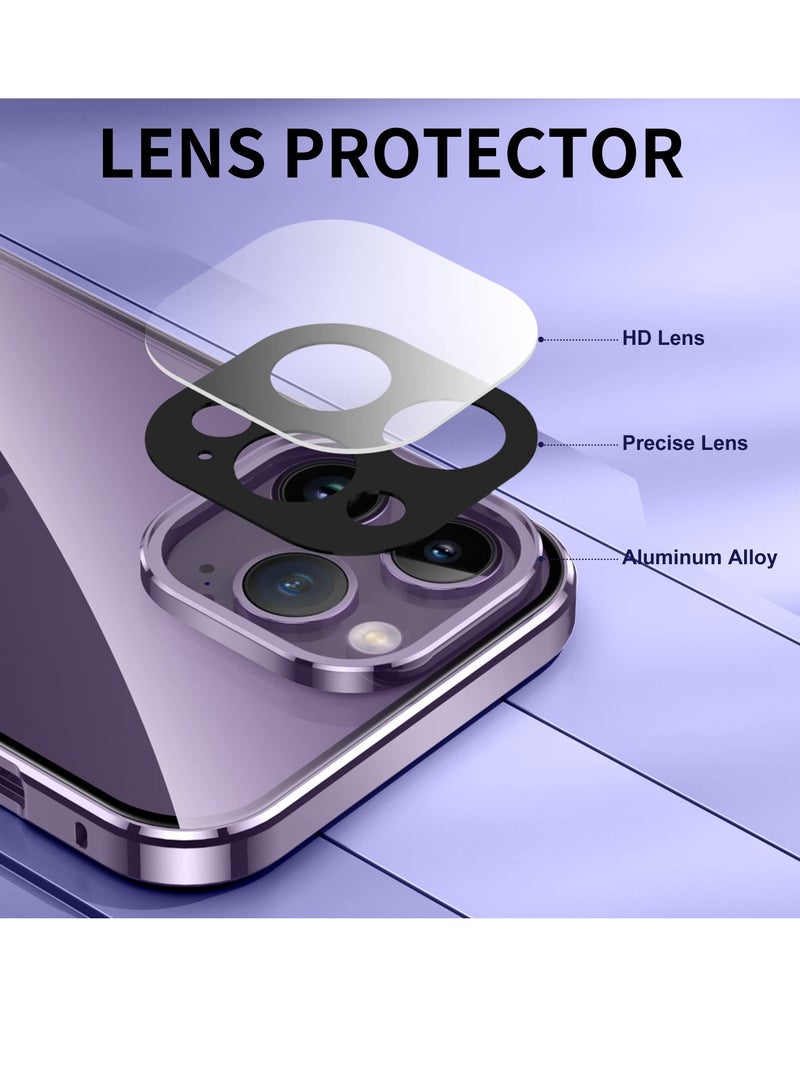 SOLARAE حافظة مضادة للتجسس لهاتف آيفون 14 برو ماكس، غطاء زجاجي مقسى للخصوصية بزاوية 360 درجة من الأمام والخلف، شاشة مضادة للتجسس، حافة معدنية مغناطيسية مضادة للتجسس لهاتف آيفون 14 برو ماكس (أسود) - Image 5