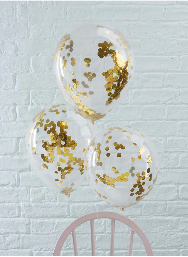 Ginger Ray Confetti Balloons - Gold - Image 1