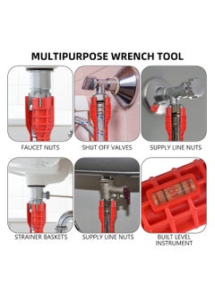SYOSI 14-in-1 Faucet and Sink Installer, Faucet Tool Sink Wrench, Change Faucet Tool for Kitchen, Multifunctional Plumbing Under Sink Wrench, for Toilet Bowl, Sink, Bathroom, Kitchen Plumbing  - Image 4