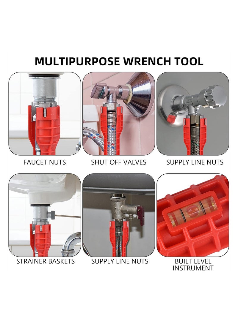 SYOSI 14-in-1 Faucet and Sink Installer, Faucet Tool Sink Wrench, Change Faucet Tool for Kitchen, Multifunctional Plumbing Under Sink Wrench, for Toilet Bowl, Sink, Bathroom, Kitchen Plumbing - Image 4