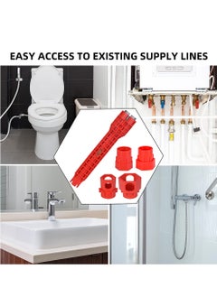 SYOSI 14-in-1 Faucet and Sink Installer, Faucet Tool Sink Wrench, Change Faucet Tool for Kitchen, Multifunctional Plumbing Under Sink Wrench, for Toilet Bowl, Sink, Bathroom, Kitchen Plumbing  - Image 5