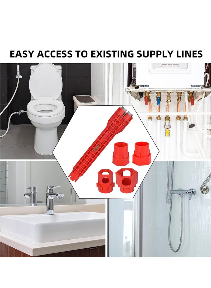 SYOSI 14-in-1 Faucet and Sink Installer, Faucet Tool Sink Wrench, Change Faucet Tool for Kitchen, Multifunctional Plumbing Under Sink Wrench, for Toilet Bowl, Sink, Bathroom, Kitchen Plumbing - Image 5