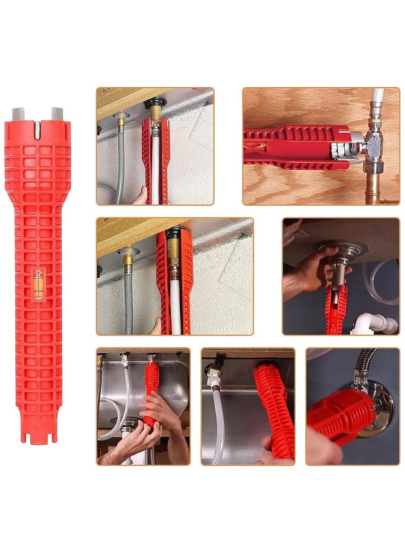 SYOSI 14-in-1 Faucet and Sink Installer, Faucet Tool Sink Wrench, Change Faucet Tool for Kitchen, Multifunctional Plumbing Under Sink Wrench, for Toilet Bowl, Sink, Bathroom, Kitchen Plumbing - Image 3