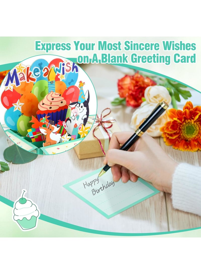 SYOSI Musical Birthday Cards - Music and Light & Blowable Candle Singing Pop-Up Happy Birthday Cards with Envelope, Blank Insert, for Kids Girls Sister (Cute Dogs, Make a Wish) - Image 5