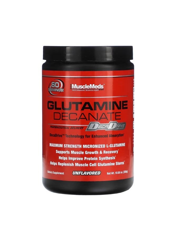 MUSCLEMEDS Glutamine Decanate Unflavored 10.58 oz 300 g  - Image 1