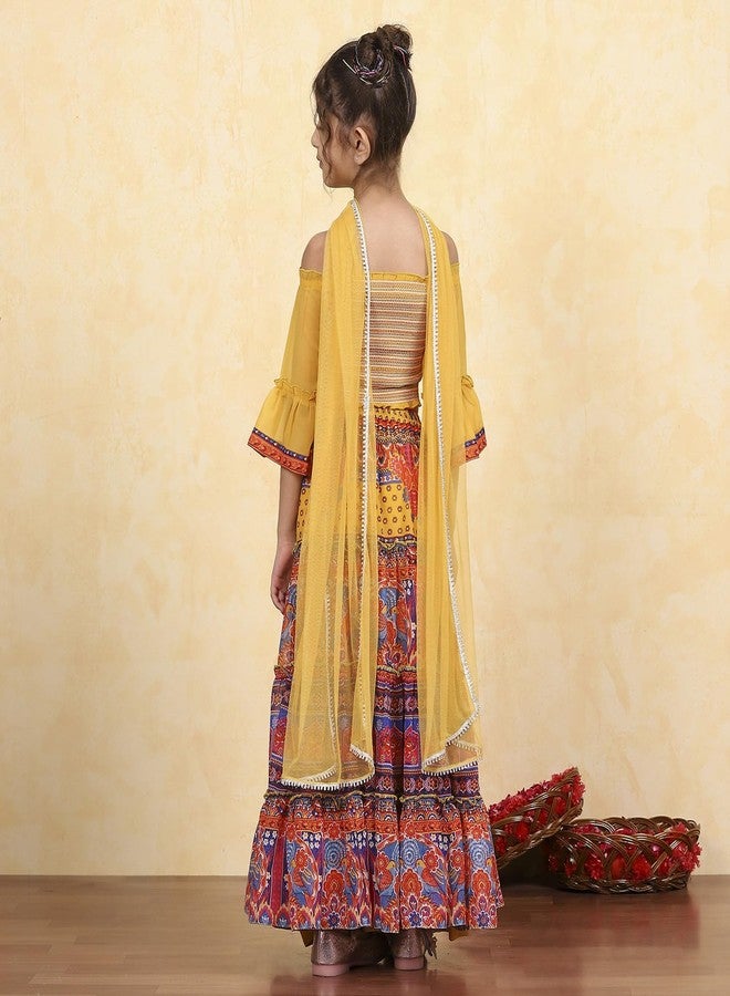 Biba طقم ليهينغا من بوليستر للبنات من بيبا (KWPRSMKT6453AW25MLTI_متعدد الألوان_10 سنوات-11 سنوات) - Image 4