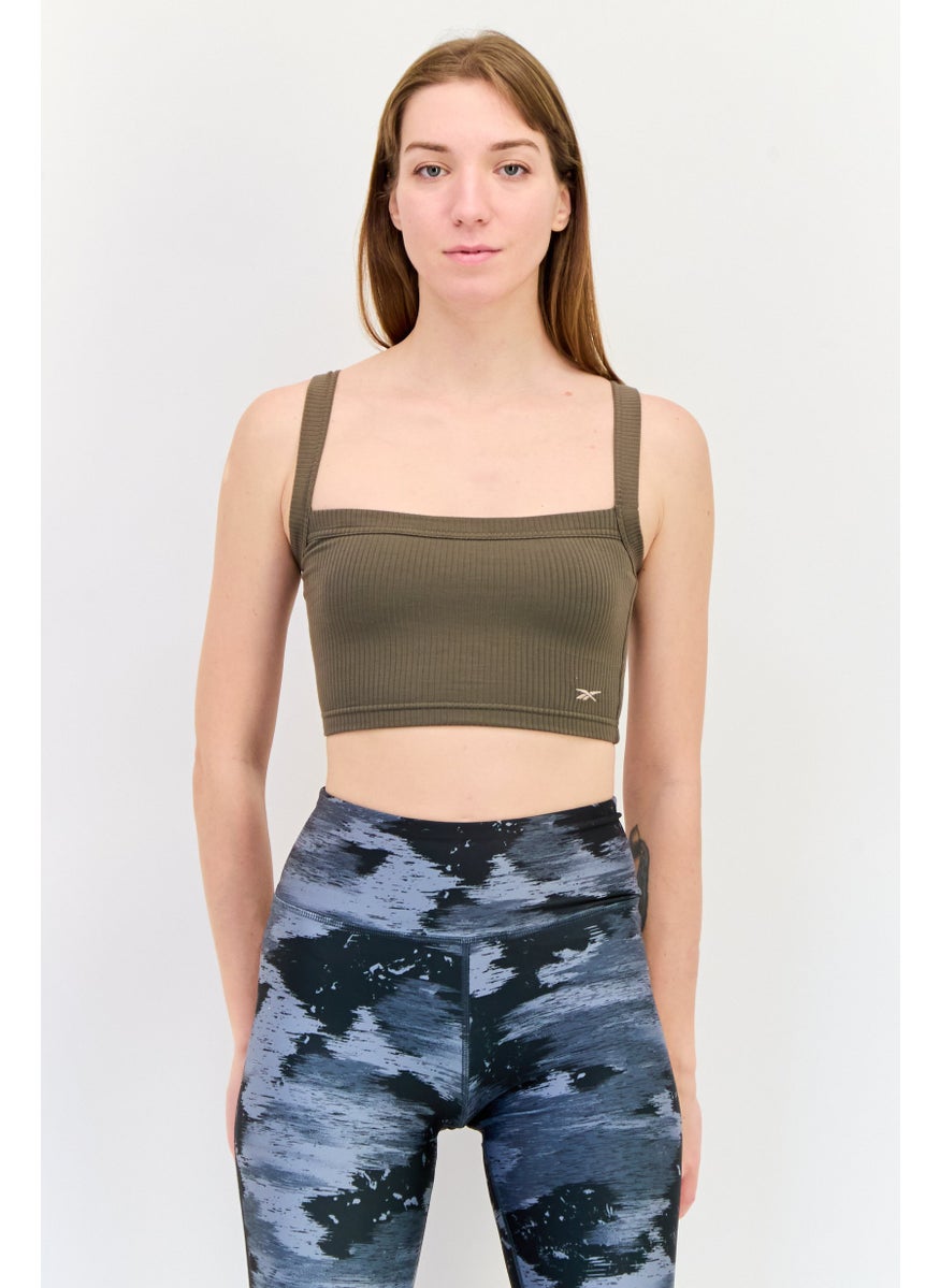 Reebok Women Sportswear Fit Sleeveless Outdoor Tank Top, Olive  - Image 1