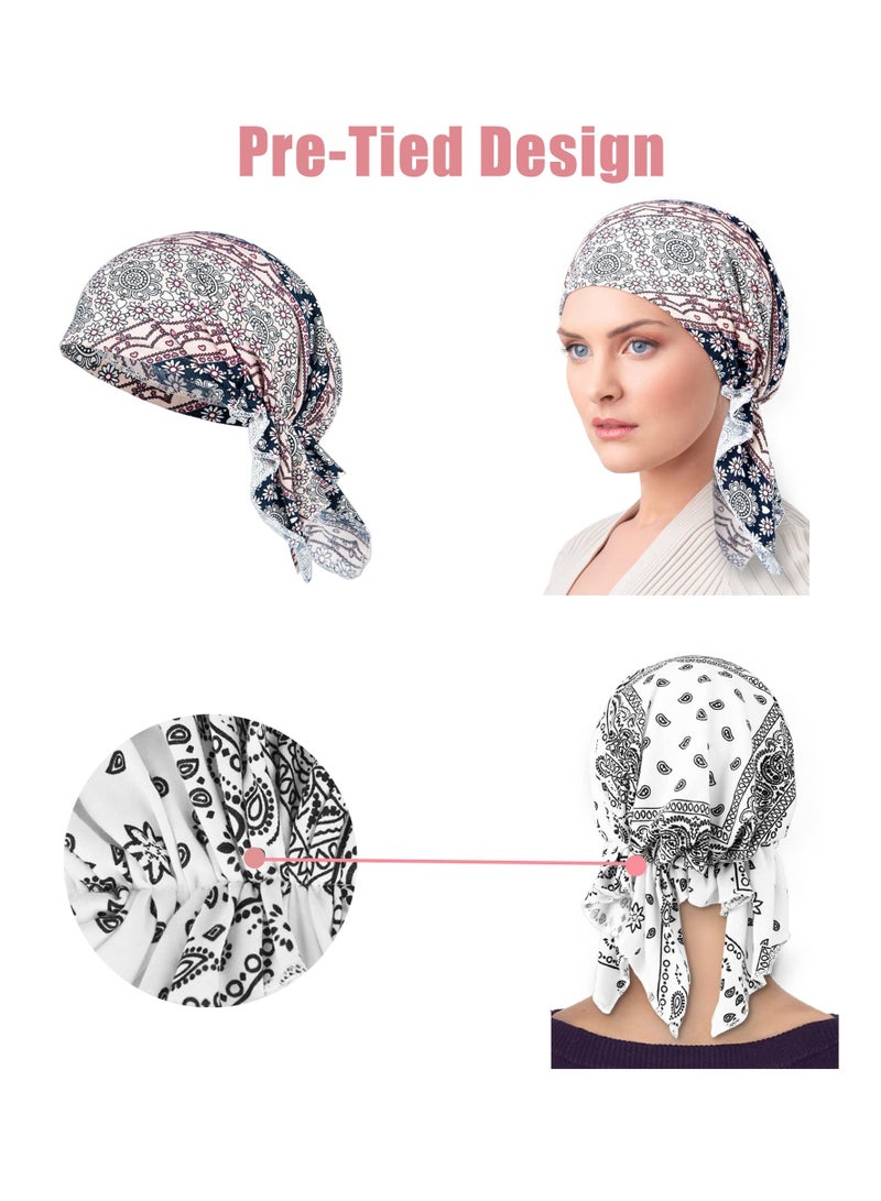 Excefore Cotton Slouchy Beanie, Women's Slouchy Beanie Hat Chemo Caps Cancer Headwear Hats Turban Baggy Sleeping Cap Boho Hats, Hip-Hop Soft Lightweight Running Beanie Adult Hats Cap for Men Women - Image 4