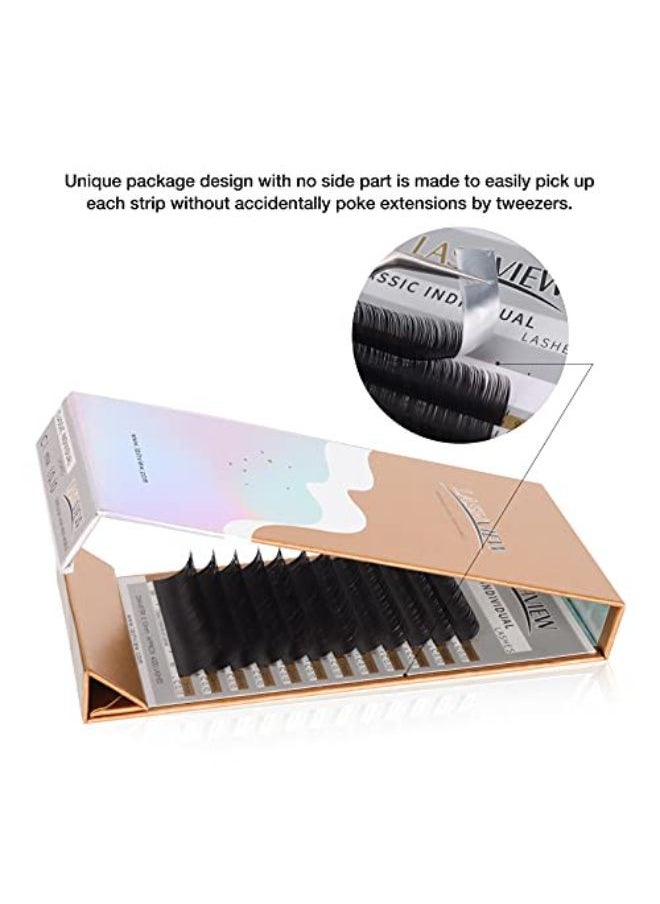 LASHVIEW رموش اصطناعية، رموش فردية، 0.15 سمك D Curl Mixed Tray (8-15 مم)، ليزر فردي وكلاسيكي ممتاز، رموش شبه دائمة طبيعية، رموش من فرو المنك والرموش الناعمة، سهلة الاستخدام  - Image 3