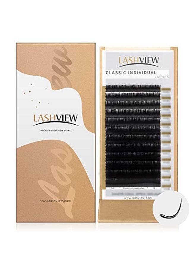 LASHVIEW رموش اصطناعية، رموش فردية، 0.15 سمك D Curl Mixed Tray (8-15 مم)، ليزر فردي وكلاسيكي ممتاز، رموش شبه دائمة طبيعية، رموش من فرو المنك والرموش الناعمة، سهلة الاستخدام  - Image 1