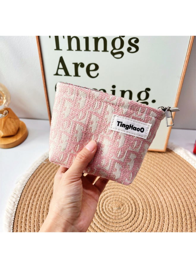 Niche Fabric Makeup Women's Bag Wash Bag Large Capacity High-looking European And American Style Storage Bag Pink Makeup Bag Women's Bag-Size:Pink D Small Size (length 16 * Height 10.5) - Image 2