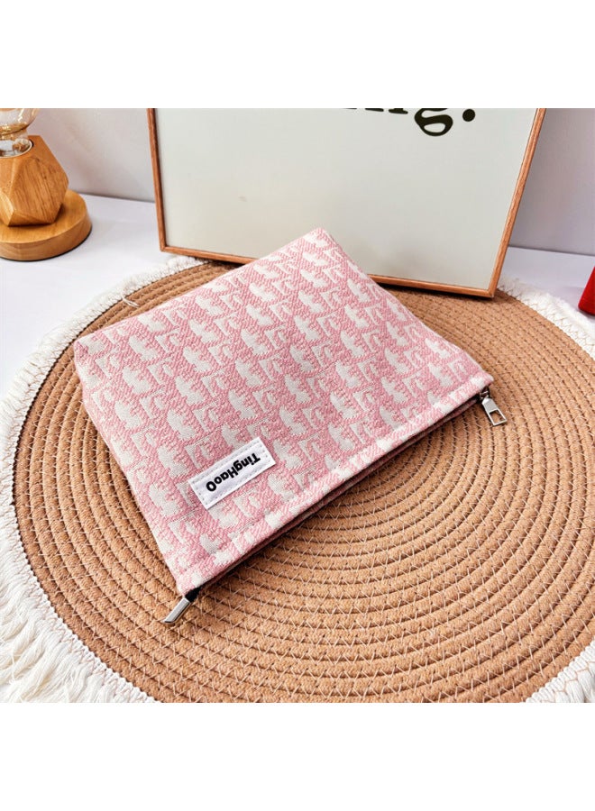 Niche Fabric Makeup Women's Bag Wash Bag Large Capacity High-looking European And American Style Storage Bag Pink Makeup Bag Women's Bag-Size:Pink D Small Size (length 16 * Height 10.5) - Image 3