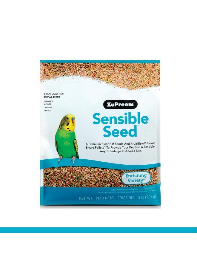 زوبريم طعام طيور Sensible Seed للطيور الصغيرة، 2 رطل - مزيج ممتاز من البذور وحبيبات الفاكهة المختلطة للببغاوات، والبادجي، والببغاوات الصغيرة، والكناري، والعصافير - Image 1