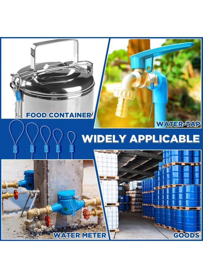 200 Pcs Security Cable Seals 9.8 Inch Metal Numbered Anti-Tamper Shipping Seal Disposable Self Locking Numbered Tags for Container Trailers Cargo Trailer Truck - Image 4