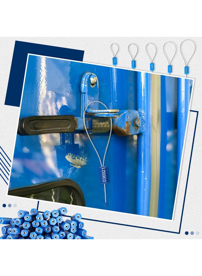 200 Pcs Security Cable Seals 9.8 Inch Metal Numbered Anti-Tamper Shipping Seal Disposable Self Locking Numbered Tags for Container Trailers Cargo Trailer Truck - Image 5