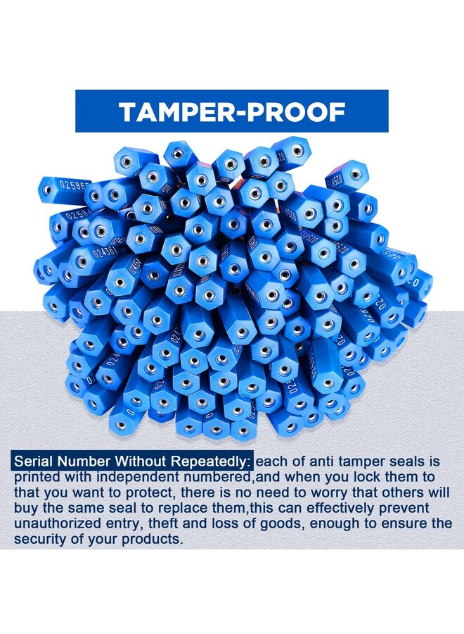 200 Pcs Security Cable Seals 9.8 Inch Metal Numbered Anti-Tamper Shipping Seal Disposable Self Locking Numbered Tags for Container Trailers Cargo Trailer Truck - Image 3