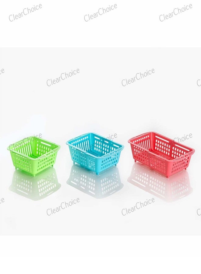 ClearChoice:- Plastic Flexible Kitchen Drying Drainer Plates Holder Basket(Multi Color)(1 PIS) - Image 3