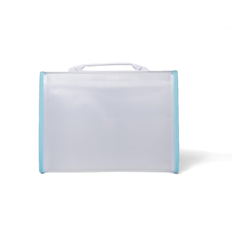 Neomate Expanding File Folder with Handle | 13-Pocket A4/FS Size Document and Certificate Organizer | Transparent Accordion Folder | Blue - Image 5