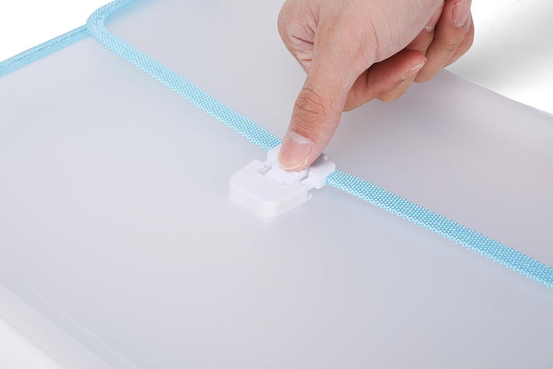 Neomate Expanding File Folder with Handle | 13-Pocket A4/FS Size Document and Certificate Organizer | Transparent Accordion Folder | Blue - Image 4