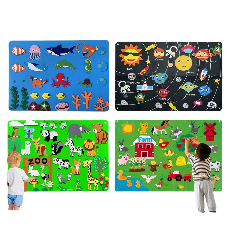 Puzzle Diy Felt Learning Board New Wall Hanging Felt Children'S Animal Toy Board Storyboard - Image 5