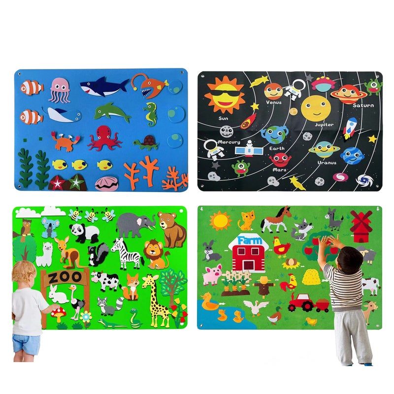 Puzzle Diy Felt Learning Board New Wall Hanging Felt Children'S Animal Toy Board Storyboard - Image 1