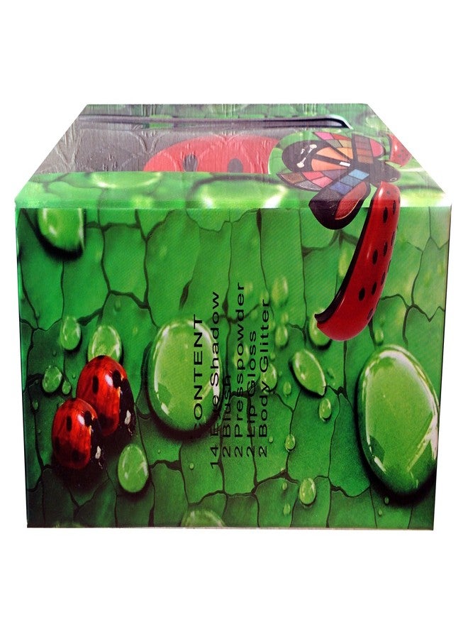 Cameo Ladybug Cute Make Up Kit with Eyeshadow, Blush, Presspowder & Lipgolss, Red, 22 Piece - Image 3