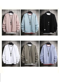 NIBEMINENT Sweater 2021 Autumn And Winter Men's Plus Velvet Thick Long-Sleeved T-Shirt Youth Round Neck Tops  - Image 3
