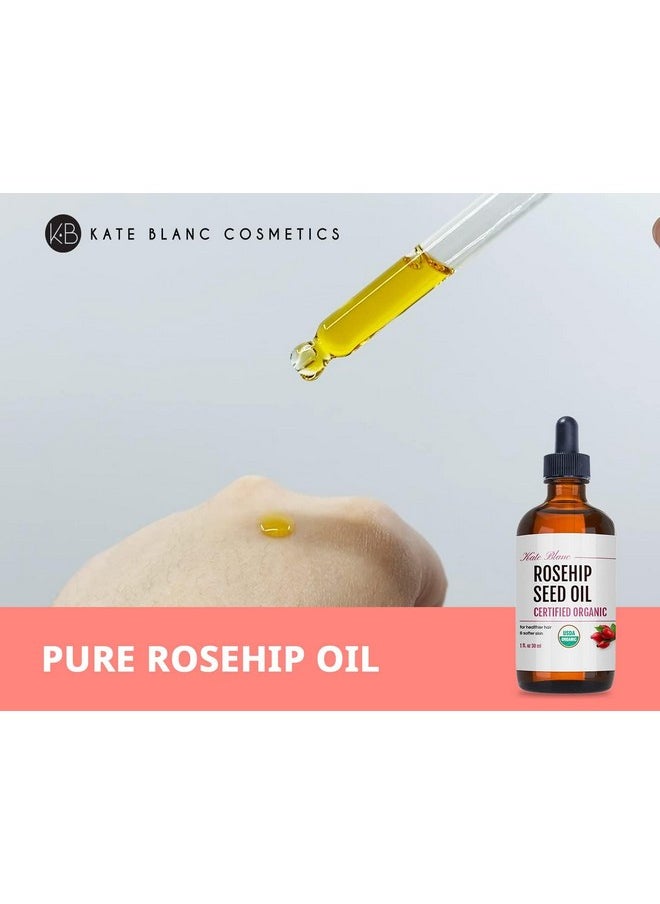 Kate Blanc Cosmetics - Kate Blanc Cosmetics Rosehip Oil for Face & Skin (1oz, Organic, Pure, Cold Pressed) Rosehip Seed Face Oil for Facial & Gua Sha Massage - Image 1