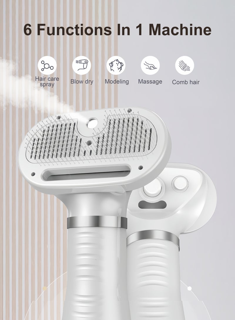 300W pet quick-drying hair dryer with replaceable spray hair comb and two air outlets, can massage and style your pet, white - Image 5