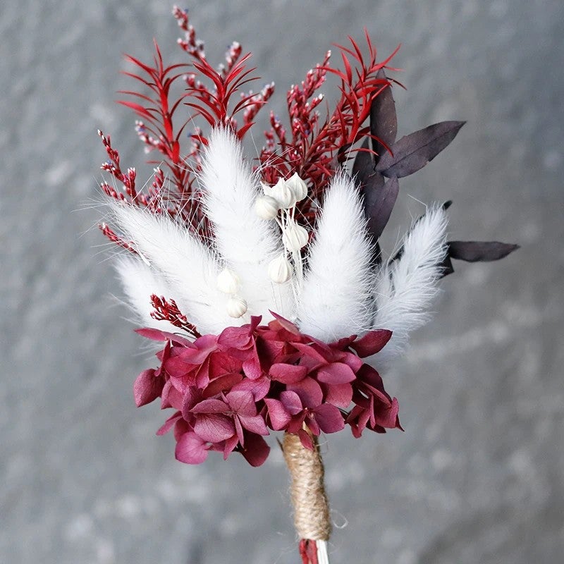 Bluejw Handmade Cotton & Eucalyptus Wreath with Dried Flowers - Natural Bouquet for Home Decor, Christmas, Valentine's, Easter & Parties - Preserved Dried Plants - Image 4