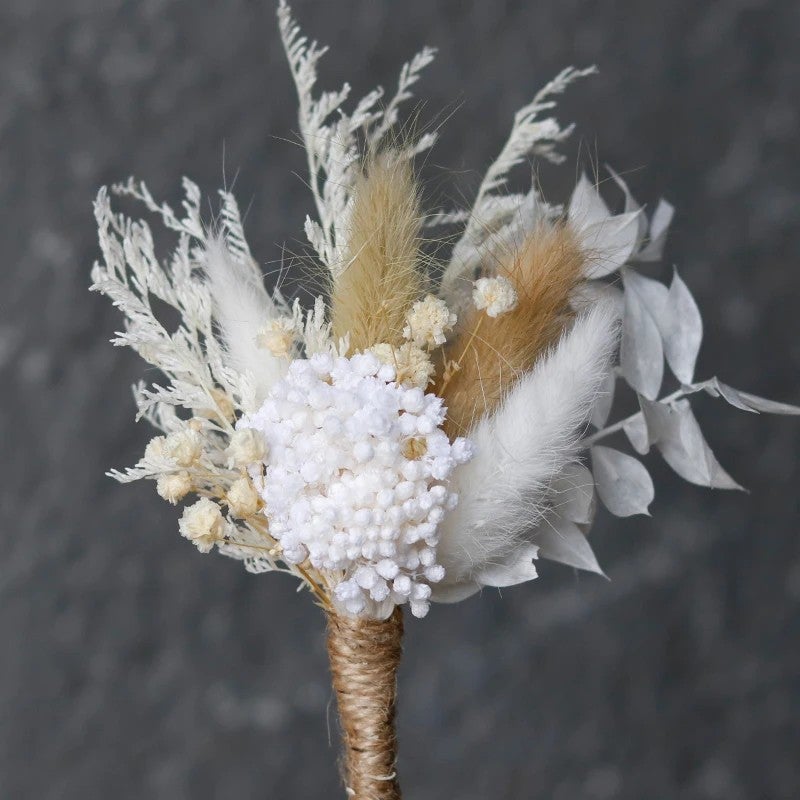 Bluejw Handmade Cotton & Eucalyptus Wreath with Dried Flowers - Natural Bouquet for Home Decor, Christmas, Valentine's, Easter & Parties - Preserved Dried Plants - Image 3