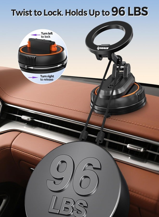 IPOW 3 in1 Dual Included Bases Car Phone Holder, Detachable Magnetic Car Phone Mount Compatible with iPhone 17 16 15 Pro Max, Compatible with MagSafe for Dashboard, Gym, Windshield, Office, Home - Image 5