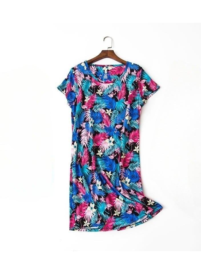 Cotton Homewear Knitted Sweet Short Sleeve Round Neck - Image 1