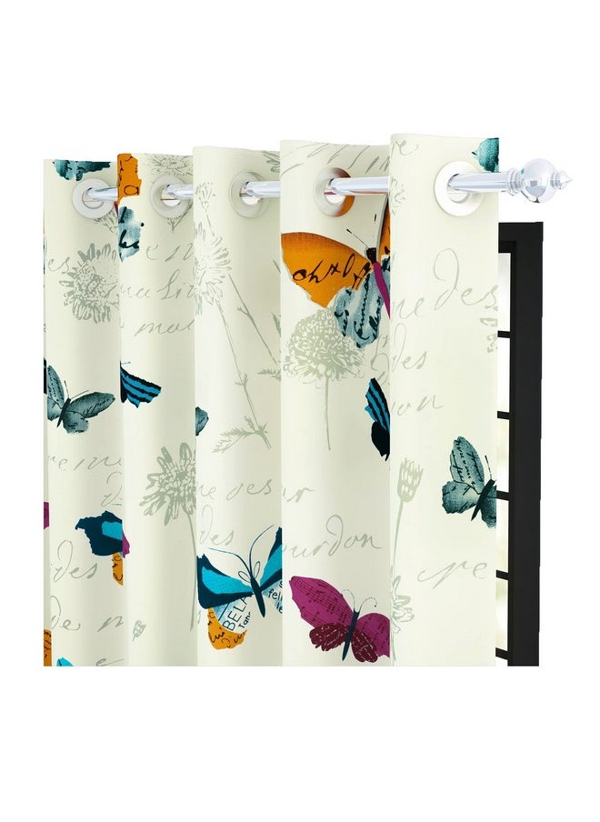 Story@Home Story@Home Window Curtains 5 Feet Long Set of 2 | Bohemian Curtains | Floral Design Cotton Curtain | Light Filtering Curtains for Windows | Curtains for Living Room | (116 x 152 cm, White & Pink)  - Image 2