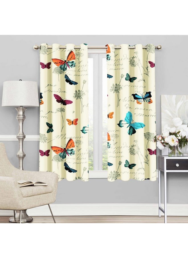 Story@Home Story@Home Window Curtains 5 Feet Long Set of 2 | Bohemian Curtains | Floral Design Cotton Curtain | Light Filtering Curtains for Windows | Curtains for Living Room | (116 x 152 cm, White & Pink)  - Image 1