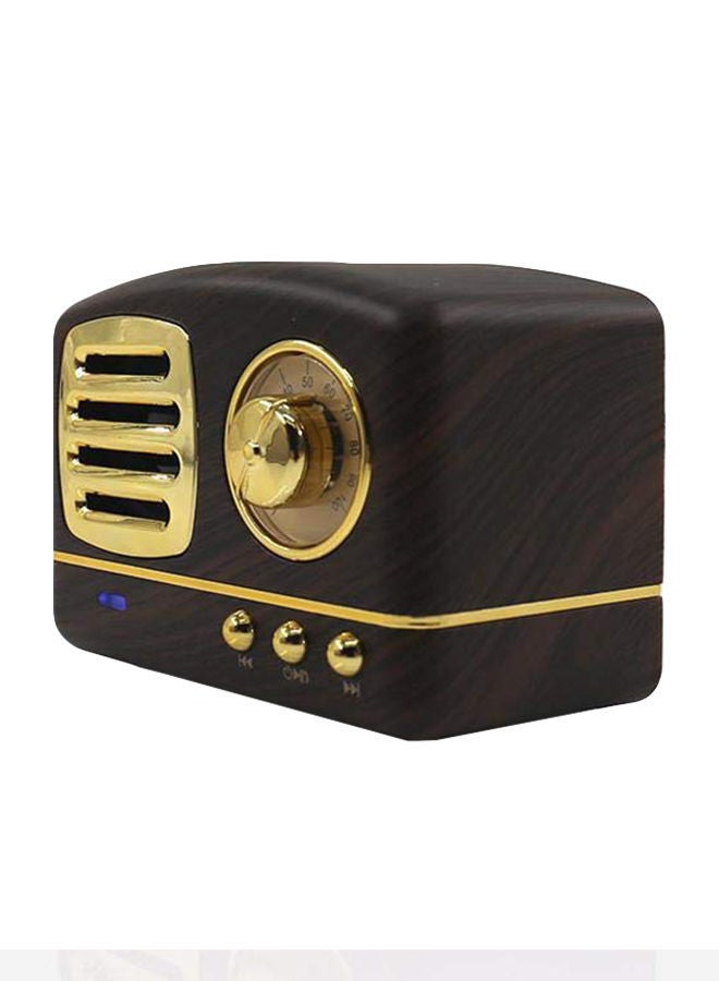 NIBEMINENT Classic Retro Portable Bluetooth Speaker Brown/Gold