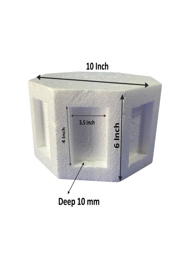OM KRAFT Octagon Dummy Cake Base – 10 Inch × 6 Inch (3.5 Inch × 4 Inch Cutouts -10 mm deep) High Density Foam Dummy for Cake Decorating, Practice, Display & Artificial Cake Setup - Image 2