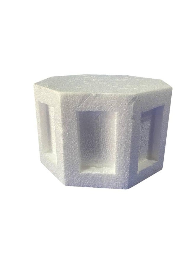 OM KRAFT Octagon Dummy Cake Base – 10 Inch × 6 Inch (3.5 Inch × 4 Inch Cutouts -10 mm deep) High Density Foam Dummy for Cake Decorating, Practice, Display & Artificial Cake Setup - Image 1