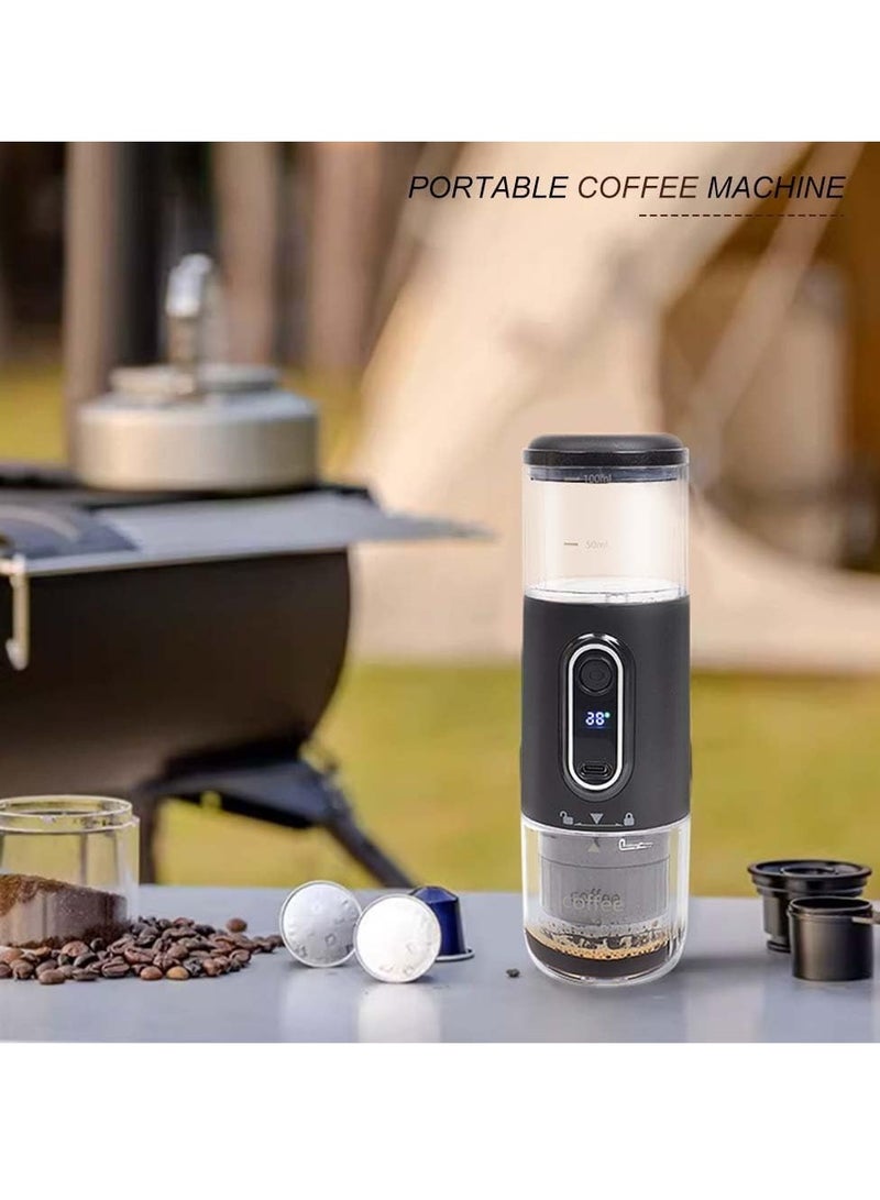 AirYoung ماكينة صنع الاسبريسو المحمولة، ماكينة صنع الاسبريسو للسفر مع شحن USB، كبسولات متوافقة ومسحوق القهوة، تعمل يدويًا للسفر والتخييم والتنزه سيرًا على الأقدام أو المكتب - Image 4