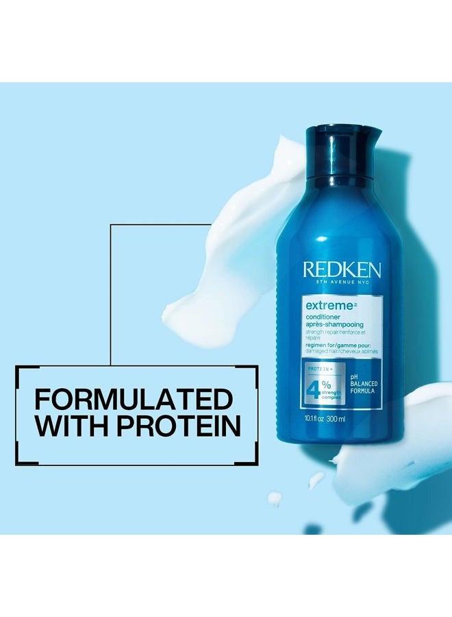 REDKEN بلسم ريدكين إكستريم | مضاد للتكسر ويحمي الشعر التالف | يقوي ويقوي الشعر | غني بالبروتينات | للشعر الضعيف والهش | 10.1 أونصة سائلة - Image 5
