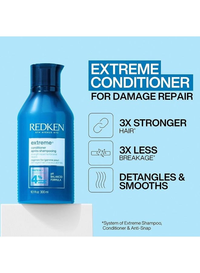 REDKEN بلسم ريدكين إكستريم | مضاد للتكسر ويحمي الشعر التالف | يقوي ويقوي الشعر | غني بالبروتينات | للشعر الضعيف والهش | 10.1 أونصة سائلة - Image 3
