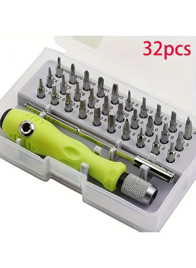 Temu 32-Piece Screwdriver Set, Multi-Bit Screwdriver with 32 Interchangeable Heads, Repair and Maintenance Tool Kit for Phones, Laptops, Electronics and Small Devices - Image 3